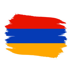 Armenia Country flag and Brush Strokes Vector Illustration