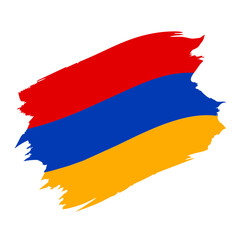Armenia Country flag and Brush Strokes Vector Illustration