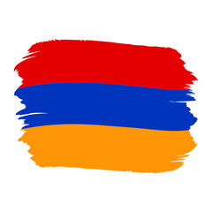 Armenia Country flag and Brush Strokes Vector Illustration