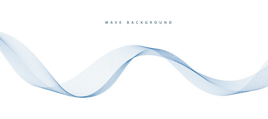 Abstract vector background with blue wavy lines.  Blue lines vector illustration. Curved wave. Abstract wave element for design.