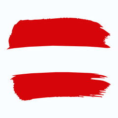 Austria Country flag and Brush Strokes Vector Illustration