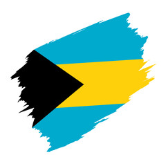 Bahamas Country flag and Brush Strokes Vector Illustration