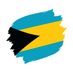 Bahamas Country flag and Brush Strokes Vector Illustration