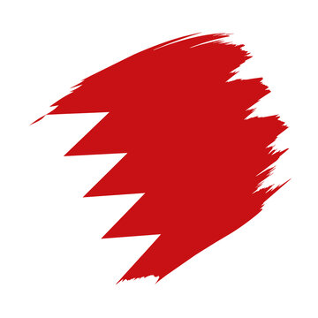 Bahrain Country flag and Brush Strokes Vector Illustration