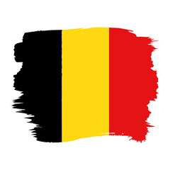 Belgium Flag Brush Strokes Illustration