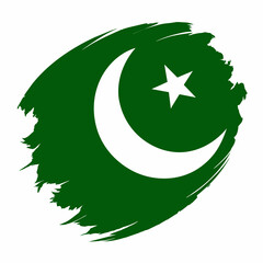 illustration of a Pakistani flag Brush Strokes