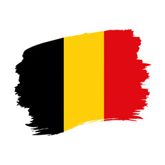Fototapeta premium Belgium Flag Brush Strokes Illustration