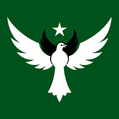illustration of a bird with Pakistani Flag