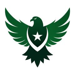 Eagle with peace sign Pakistani Flag Vector Illustration