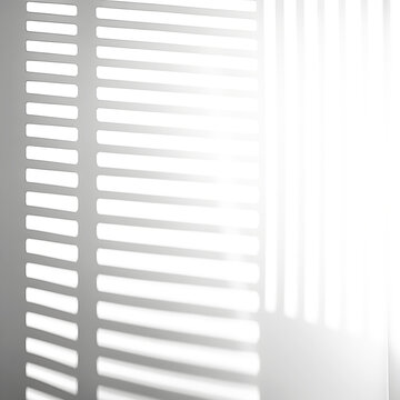 Semitransparent shadow overlay effect from the window isolated on transparent background. Realistic PNG. Abstract silhouette soft blurry shadow of window blinds on wall. Sun light shade