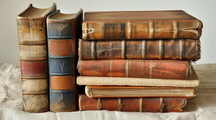 Row of Colorful Books on Wooden Shelf