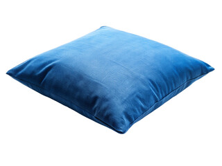 Blue pillow isolated on transparent background.
