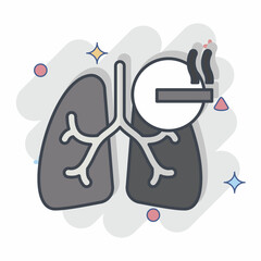 Icon Smoking. related to Respiratory Therapy symbol. comic style. simple design editable. simple illustration