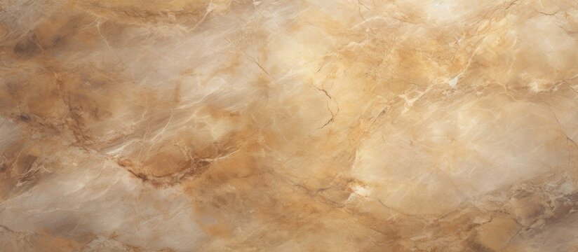 A detailed closeup of a luxurious brown and white marble texture, ideal for flooring in a cuisine or peachcolored font. Resembles fur or wood grain