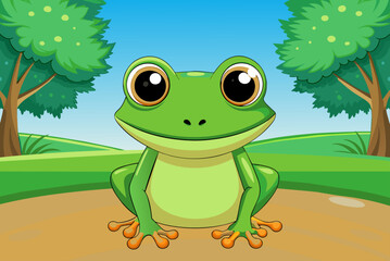 frog cute background is tree