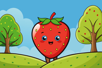 fruit strawberry background is tree