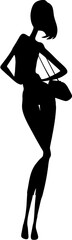 Shopping Female Black Vector Silhouette