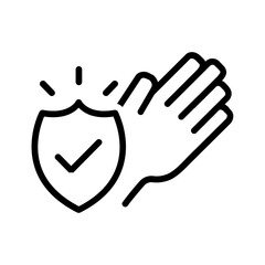 Vector black line icon for Reliability