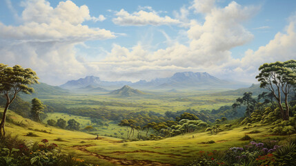 Th land upcountry view oil painting on canvas ..