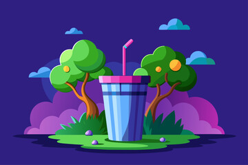 3d tumbler background is tree