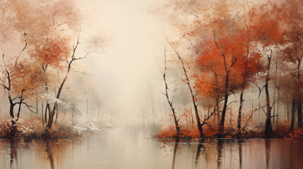 Trees oil painting artistic background 