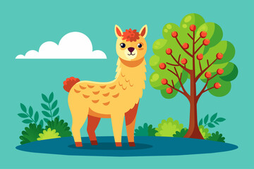 alpaca background is tree