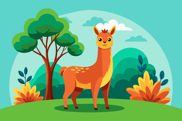 Obraz na płótnie Canvas alpaca background is tree