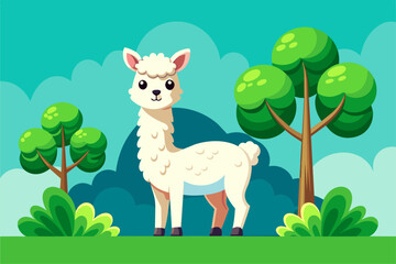 alpaca background is tree