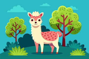 alpaca background is tree