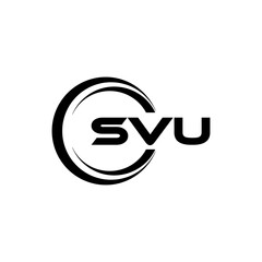 SVU letter logo design with white background in illustrator, cube logo, vector logo, modern alphabet font overlap style. calligraphy designs for logo, Poster, Invitation, etc.