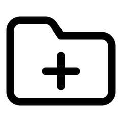 Obraz premium Add folder icon in outline style. Simple directory vector illustration — pixel-perfect icon.