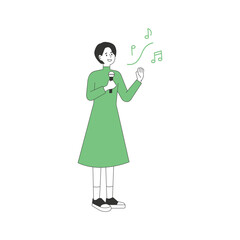 Young musicians playing various instruments such as keyboard, tambourine, trumpet, djembe, guitar flat design style minimal vector illustration.