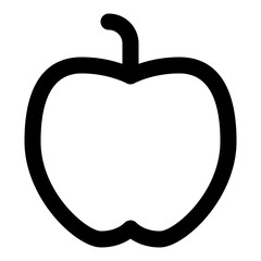 Apple icon in outline style. Simple fruit vector illustration — pixel-perfect icon.