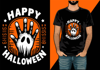 retro vintage Halloween t-shirt design, Helloween vector illustration	