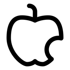 Apple bite icon in outline style. Simple fruit vector illustration — pixel-perfect icon.