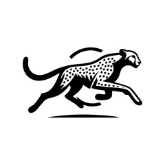 fast running cheetah animal vector logo. cheetah logo design