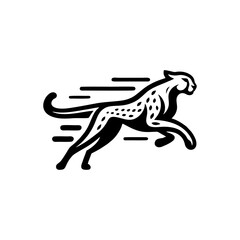 fast running cheetah animal vector logo. cheetah logo design