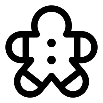 recommend clip art: Icon of a gingerbread in outline style vector. Use for web, app, mobile design, infographic, etc