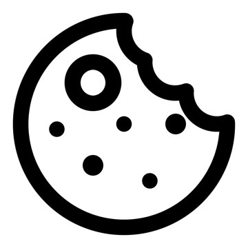 recommend clip art: Cookie bite icon in outline style. Simple dough vector illustration — pixel-perfect icon.