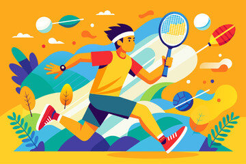 badminton men sport background is