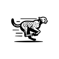 fast running cheetah animal vector logo. cheetah logo design
