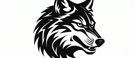 Vector black icon for wolf