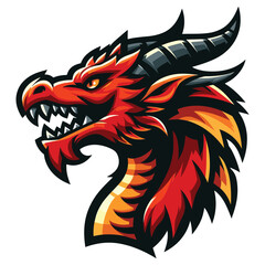 Dragon head mascot vector illustration on white background