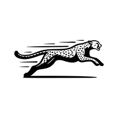 Cheetah logo.Running cheetah animal vector logo