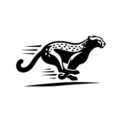 Cheetah logo.Running cheetah animal vector logo