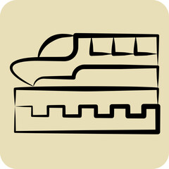Icon High Speed Train. related to Future Technology symbol. hand drawn style. simple design editable. simple illustration