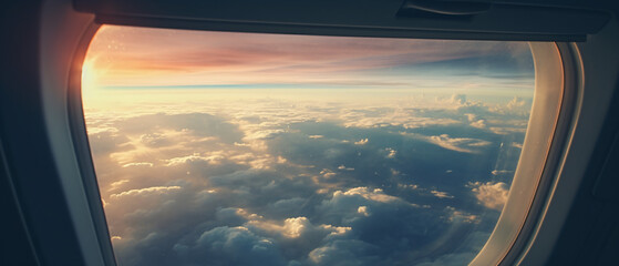 View from the window of an airplane during turbulent .