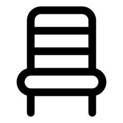 Chair icon in outline style. Simple furniture vector illustration — pixel-perfect icon.