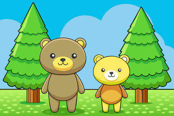 bears cute background is tree