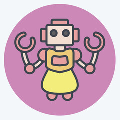 Icon Personal Robot. related to Future Technology symbol. color mate style. simple design editable. simple illustration